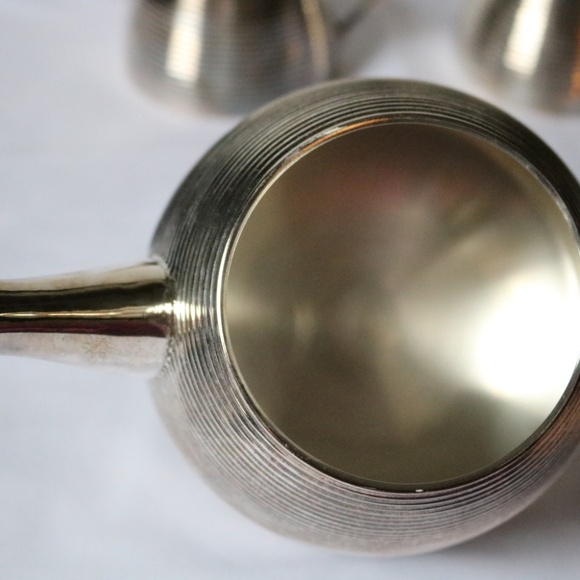 TORRE & TAGUS Vintage Silver Plated Beehive Teapot Sugar/Creamer 1960s Bakelite - Picture 5 of 8